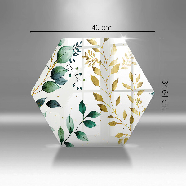 Protection plaque induction Feuilles vertes et dorées