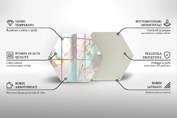 Protection plaque induction Marbre pastel