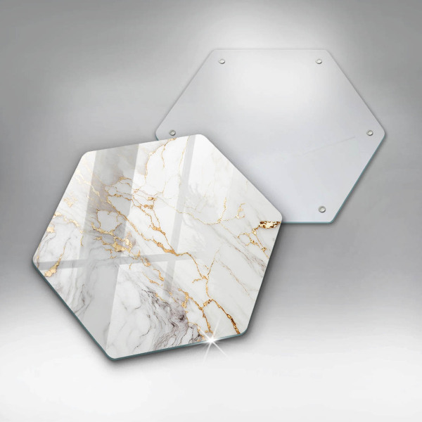 Protection plaque induction Marbre clair avec de l'or