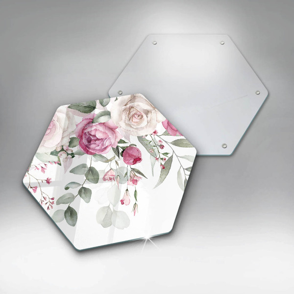 Protection plaque induction Roses aquarelles