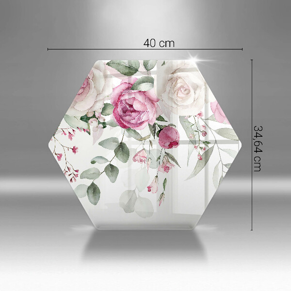 Protection plaque induction Roses aquarelles