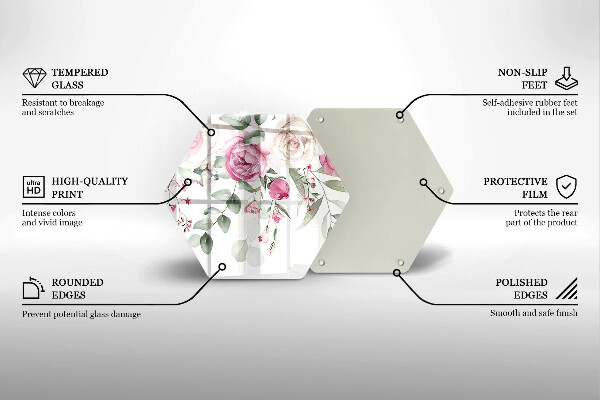 Protection plaque induction Roses aquarelles