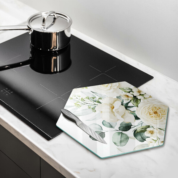 Protection plaque induction Fleurs aquarelles