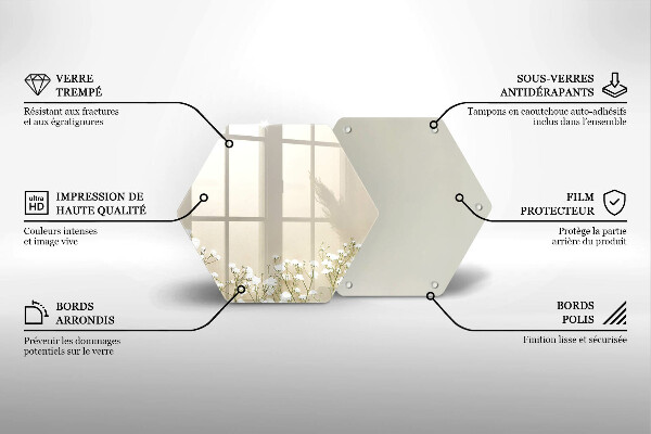 Protection plaque induction Fleurs de bohème en plâtre