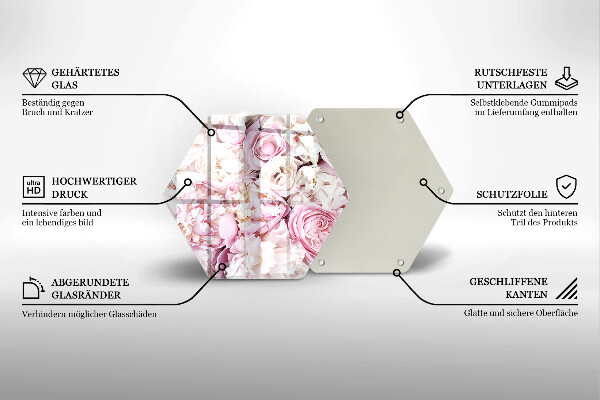 Protection plaque induction Bouquet de pivoines