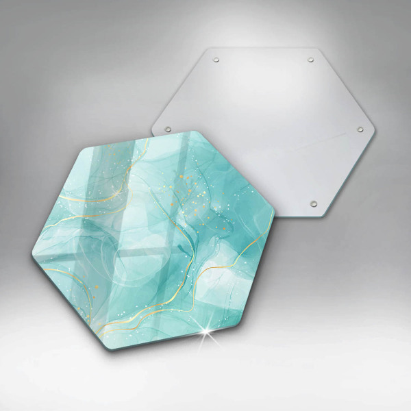 Protection plaque induction Abstraction bleue et dorée