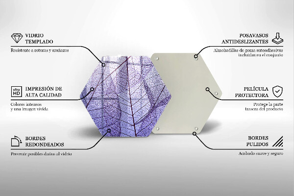 Protection plaque induction Feuilles veinées