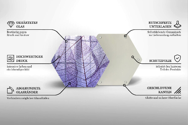 Protection plaque induction Feuilles veinées