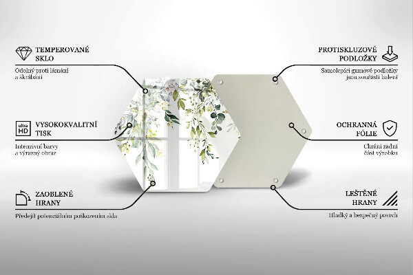 Protection plaque induction Feuilles et fleurs décoratives