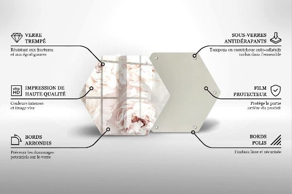 Protection plaque induction Pivoines pastel