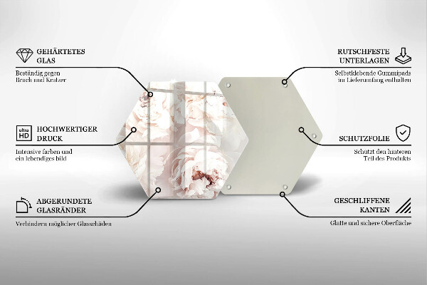 Protection plaque induction Pivoines pastel