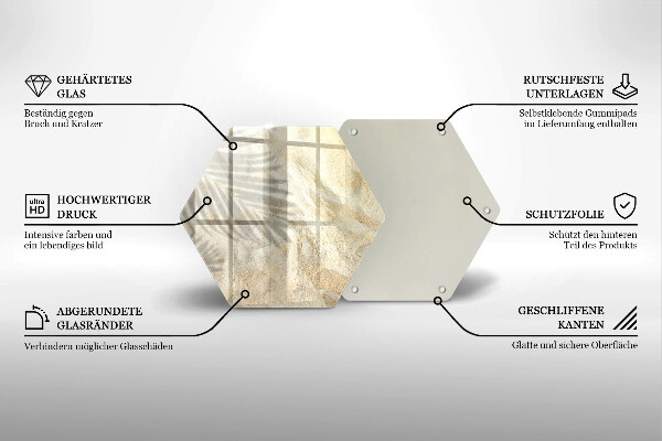 Protection plaque induction Feuilles de palmier et sable