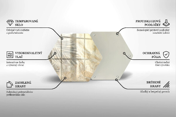 Protection plaque induction Feuilles de palmier et sable