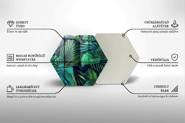 Protection plaque induction Illustration de feuilles de jungle