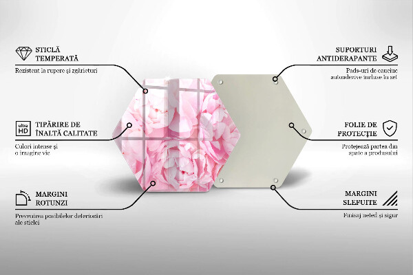 Cache plaque de cuisson Pivoines délicates