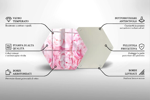 Cache plaque de cuisson Pivoines délicates