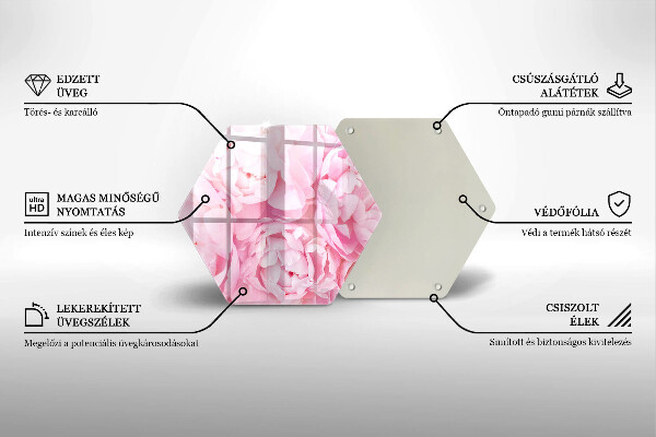 Cache plaque de cuisson Pivoines délicates