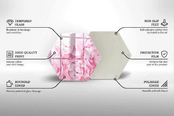 Cache plaque de cuisson Pivoines délicates