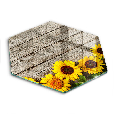 Cache plaque de cuisson Tournesols sur planches