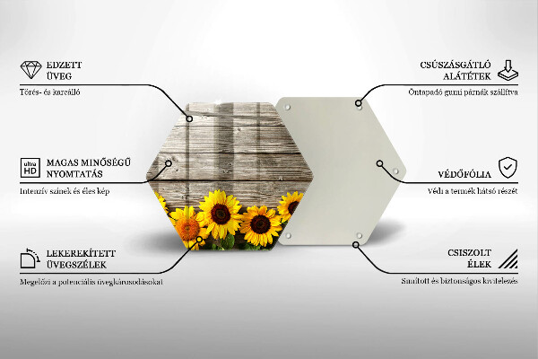 Cache plaque de cuisson Tournesols sur planches