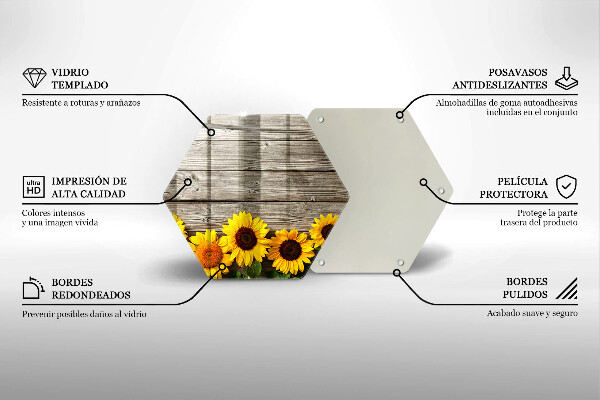 Cache plaque de cuisson Tournesols sur planches