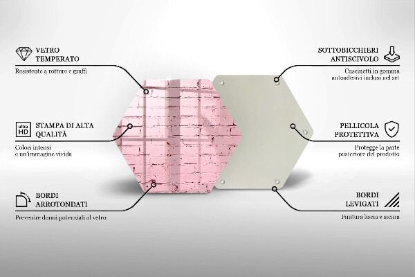 Cache plaque de cuisson Mur de briques pastel