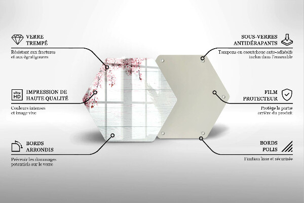 Cache plaque de cuisson Des fleurs sur les planches