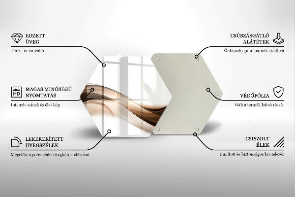 Cache plaque de cuisson Lignes brunes abstraites