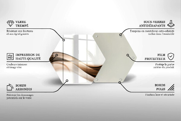 Cache plaque de cuisson Lignes brunes abstraites