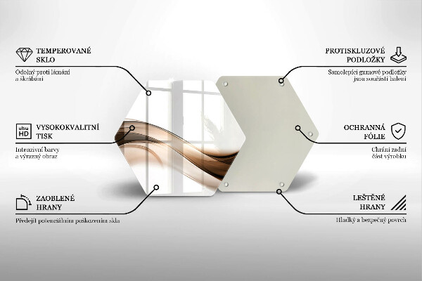 Cache plaque de cuisson Lignes brunes abstraites