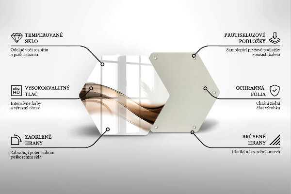 Cache plaque de cuisson Lignes brunes abstraites