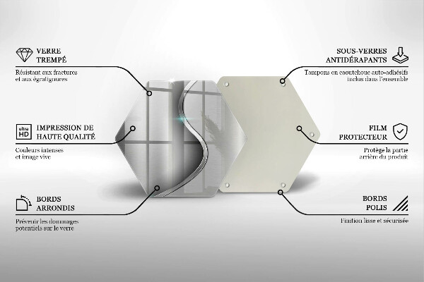 Cache plaque de cuisson Métal argenté abstrait
