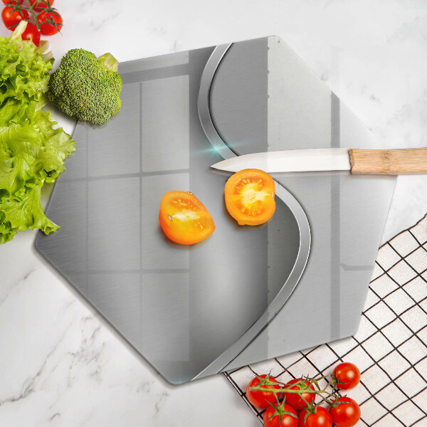 Cache plaque de cuisson Métal argenté abstrait