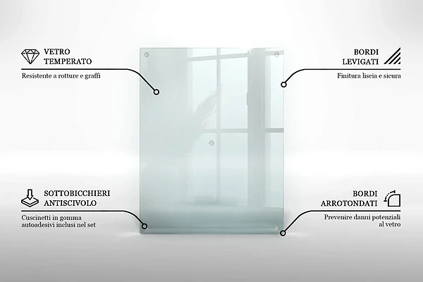 Planche à découper en verre transparent 40x52 cm lot de 2