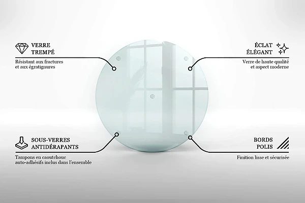 Plaque de protection transparente pour table à induction 30 cm