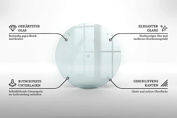 Plaque de protection transparente pour table à induction 30 cm