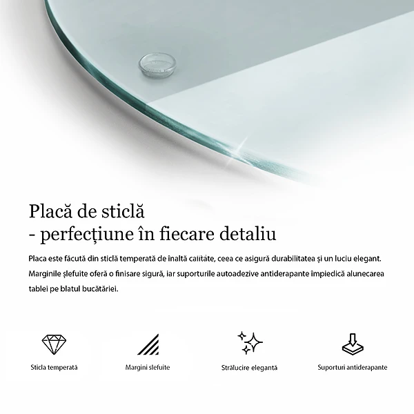 Plaque de protection transparente pour table à induction 30 cm