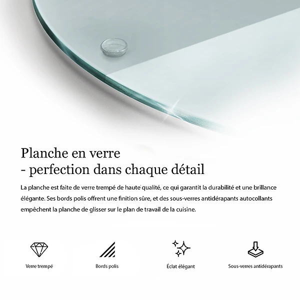 Plaque de protection transparente pour table à induction de 40 cm