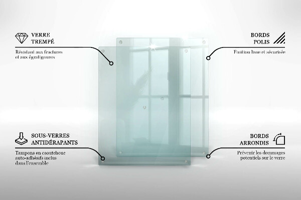 Planche à découper en verre transparent 52x40 cm
