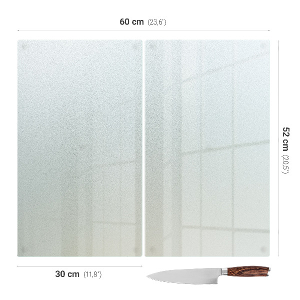 Planche à découper en verre 2 pièces 30 x 52 cm