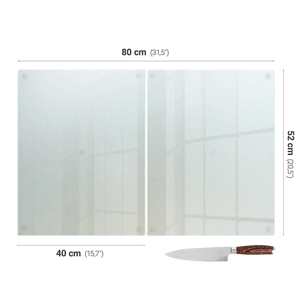 Lot de 2 planches à découper en verre 40 x 52 cm