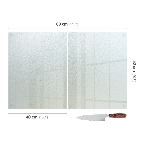 Planche à découper en verre, lot de 2, format 40 x 52 cm