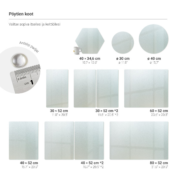 Planche à découper en verre de 60 x 52 cm