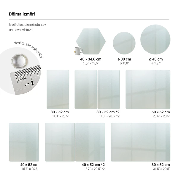 Planche à découper en verre 60 x 52 cm