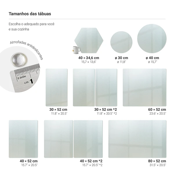 Planche à découper en verre 60 x 52 cm