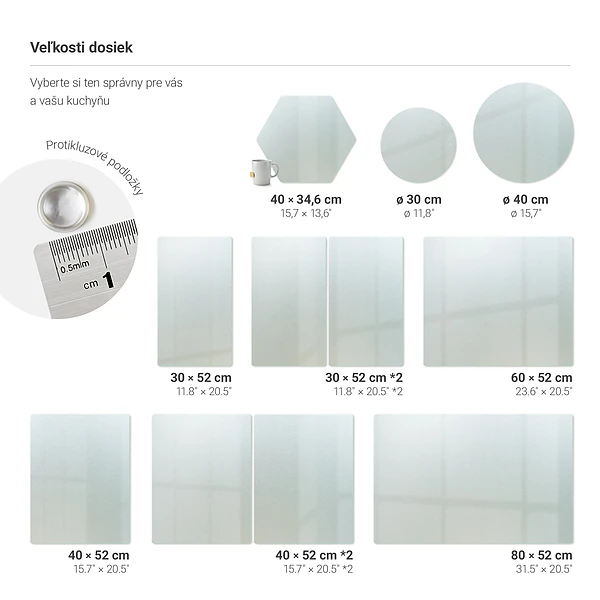 Planche à découper en verre 60 x 52 cm