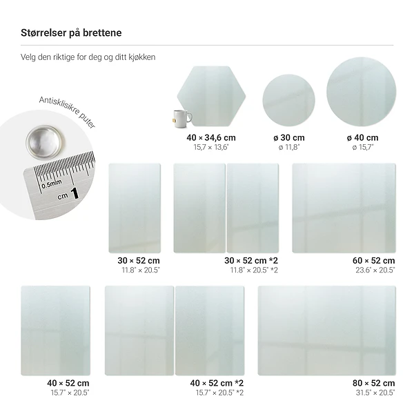 Planche à découper en verre 60 x 52 cm