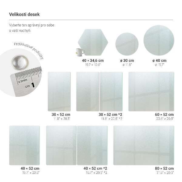 Planche à découper en verre de 40 cm de hauteur