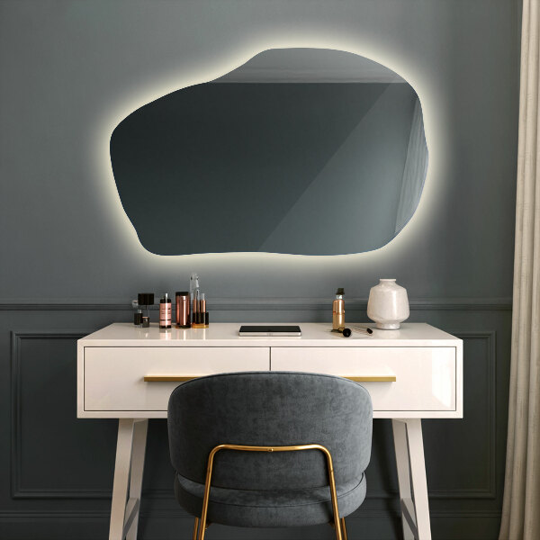 Miroir lumineux irregulier moderne 80x52 cm