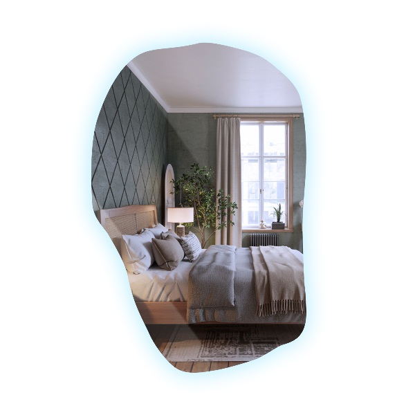 Miroir lumineux irregulier moderne 80x52 cm